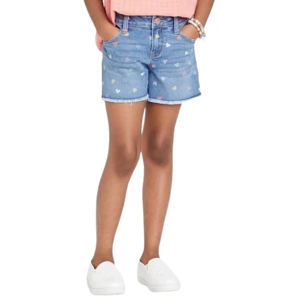 New! Cat & Jack Girls Star Denim Shorts - Picture 5 of 5